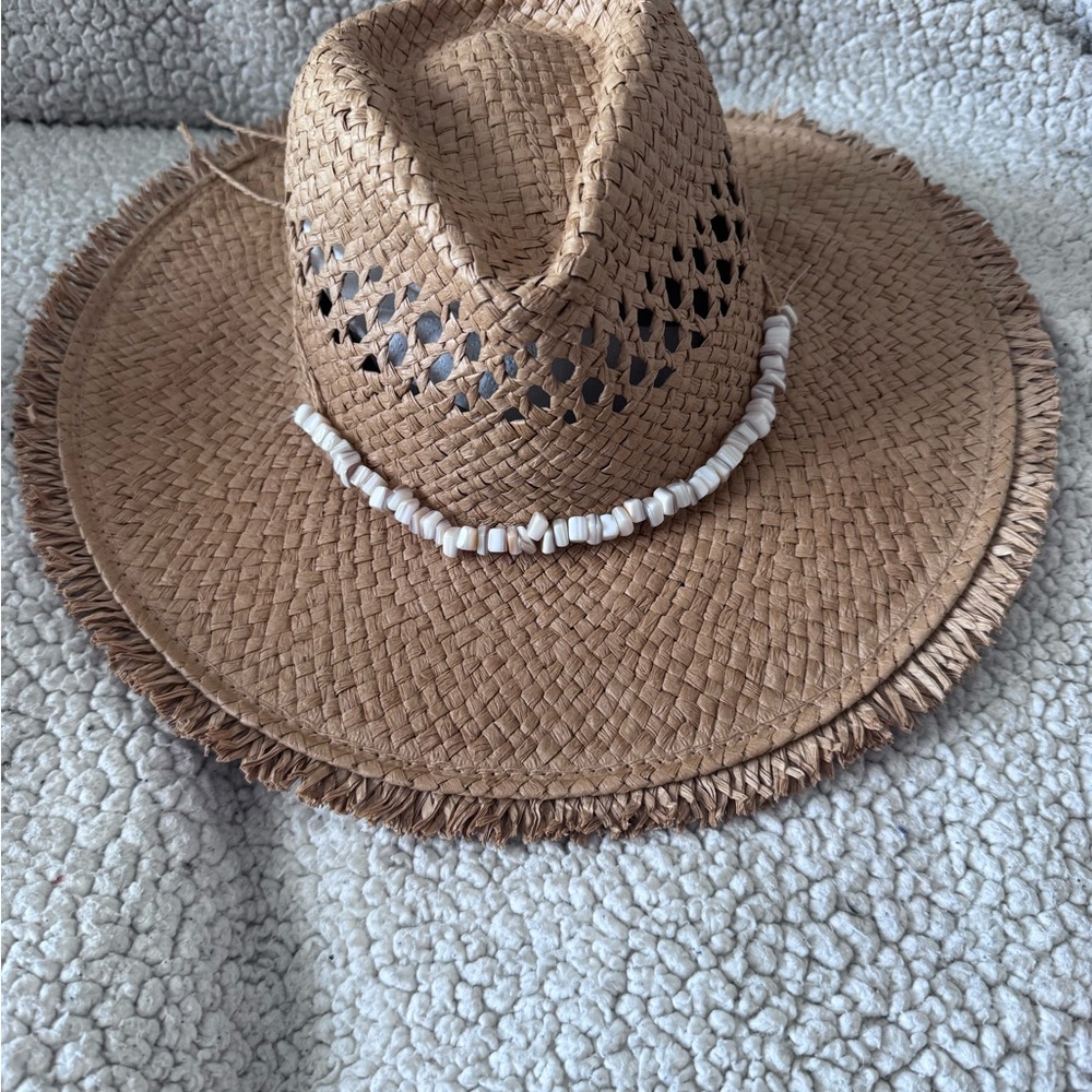 Straw Rancher Drifter Sun Hat - 4" Shapeable Brim in color: “Tea Stain”